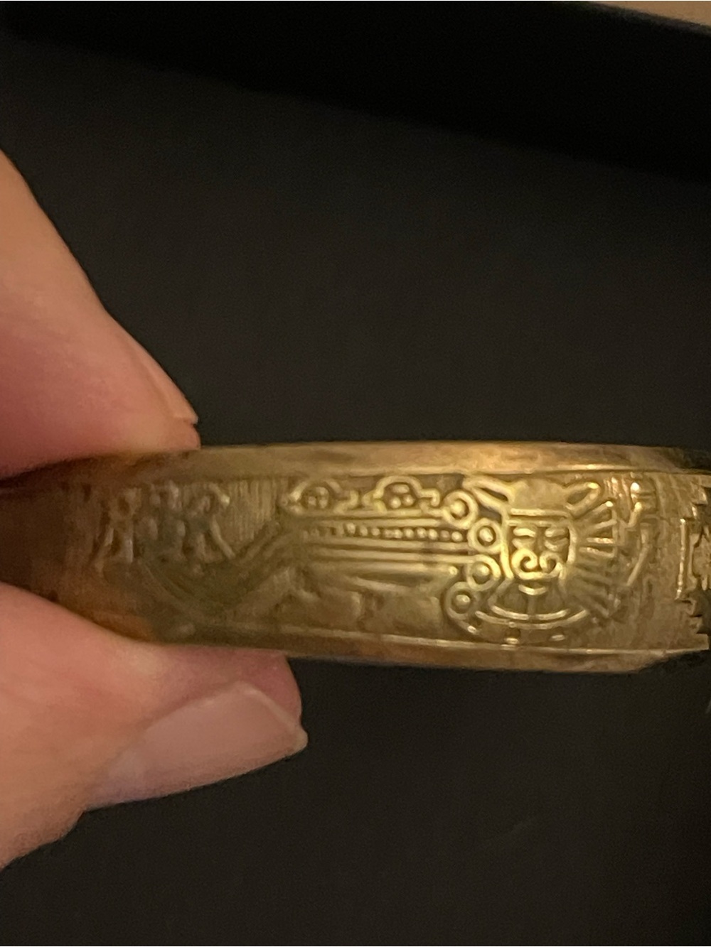 Engraved Gold-Tone Cuff Bracelet - Picture 2 of 6